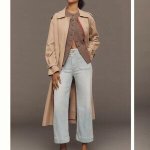 The Colette Crop High-Rise Wide-Leg Jeans by Maeve